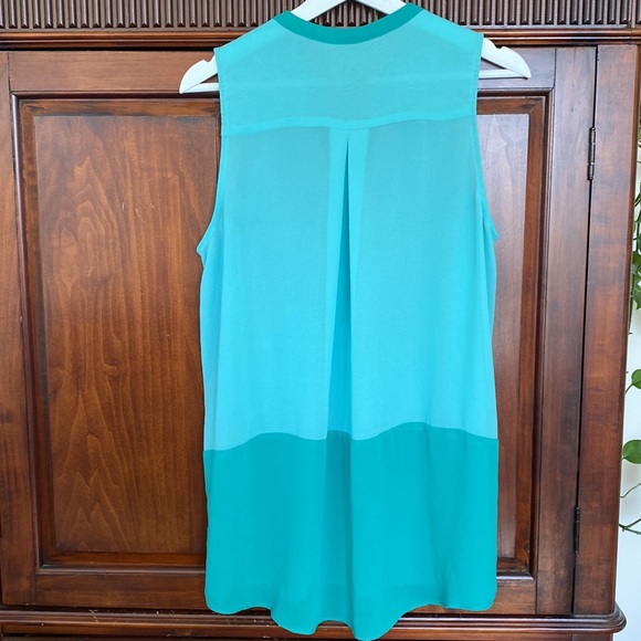 Anthropologie Sunday in Brooklyn colourblock sleeveless blouse green - Picture 3 of 12